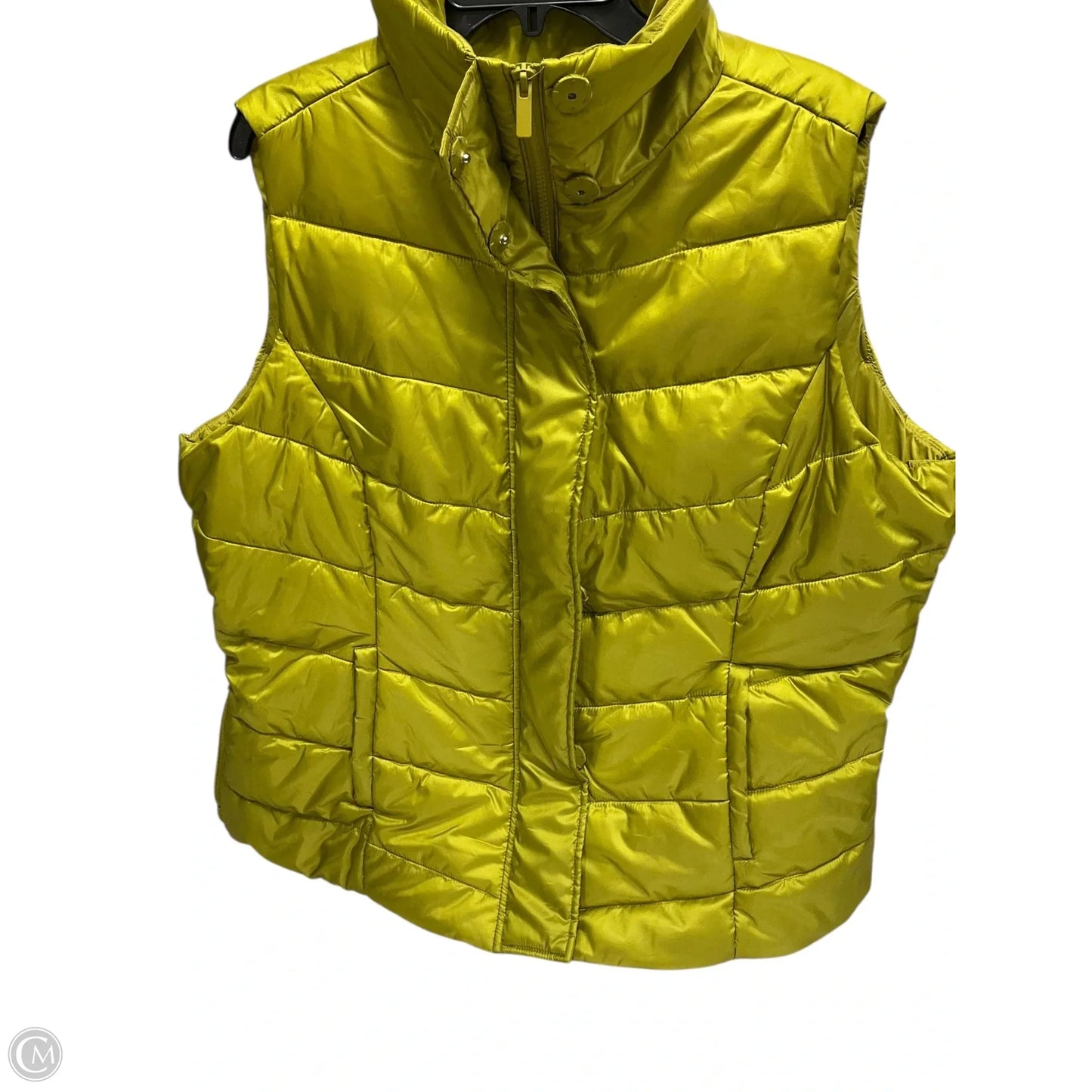 Vest Puffer & Quilted By Chicos In Green, Size: 18