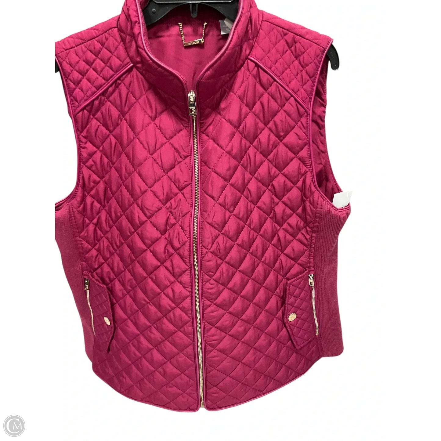 Vest Puffer & Quilted By Chicos In Pink, Size: Xl