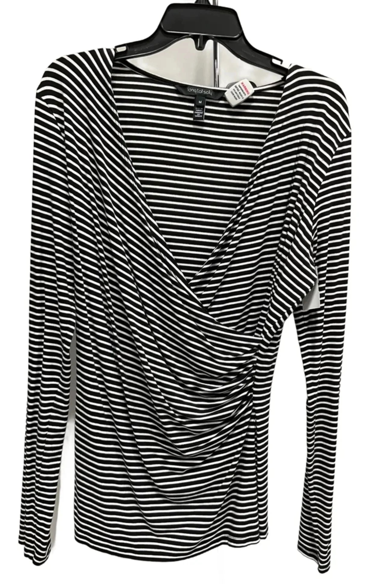 Top Long Sleeve Basic By Long Tall Sally In Striped Pattern, Size: M