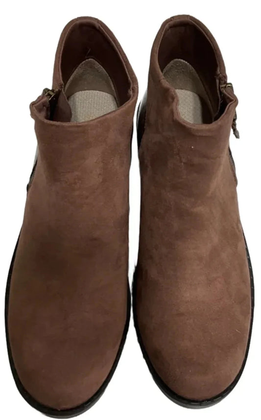 Boots Ankle Heels By Bzees In Brown, Size: 9.5