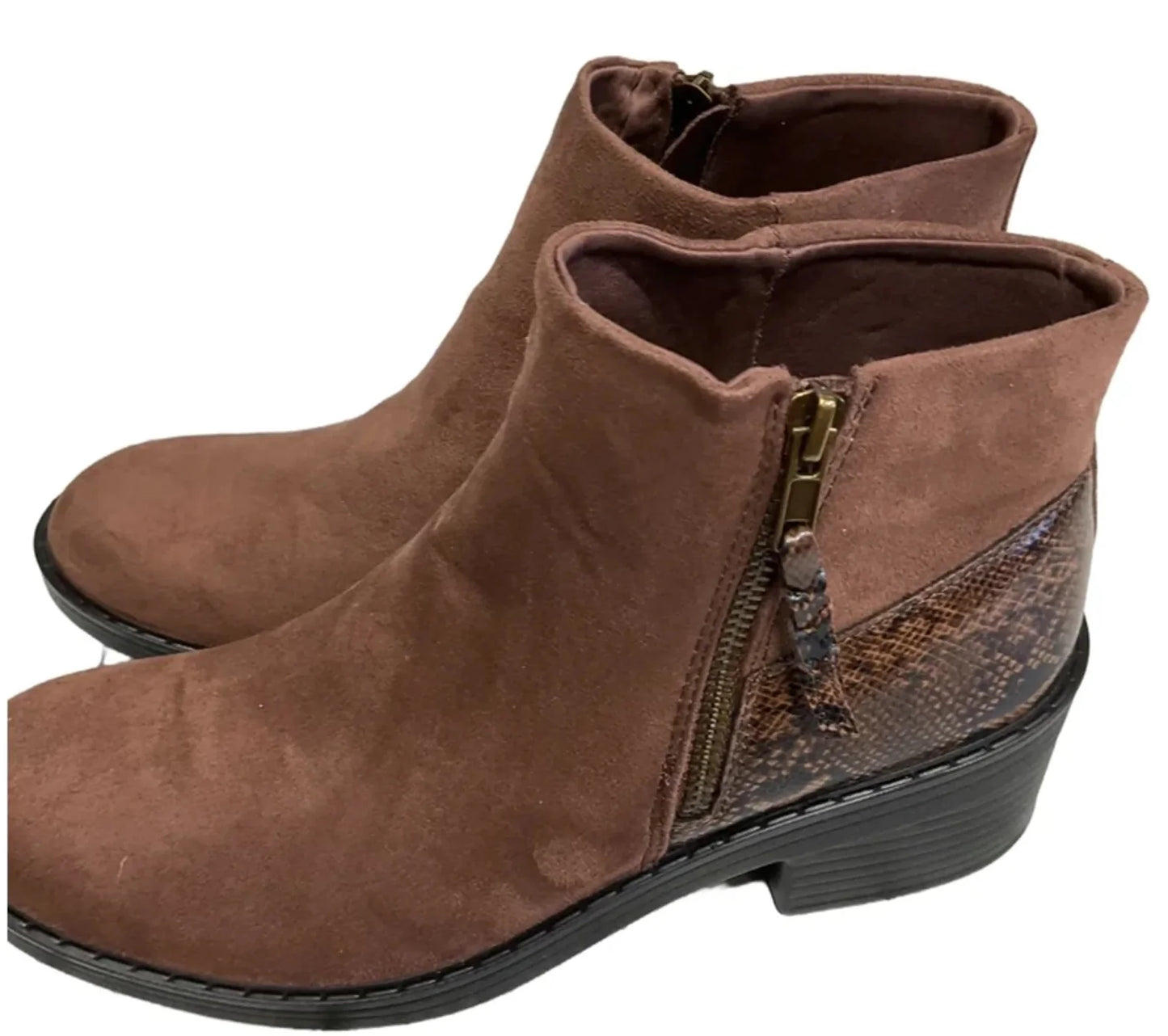 Boots Ankle Heels By Bzees In Brown, Size: 9.5