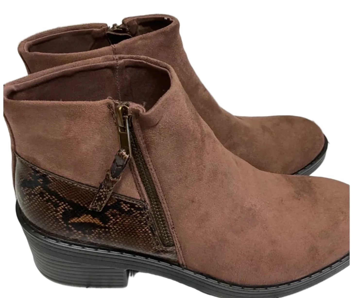 Boots Ankle Heels By Bzees In Brown, Size: 9.5