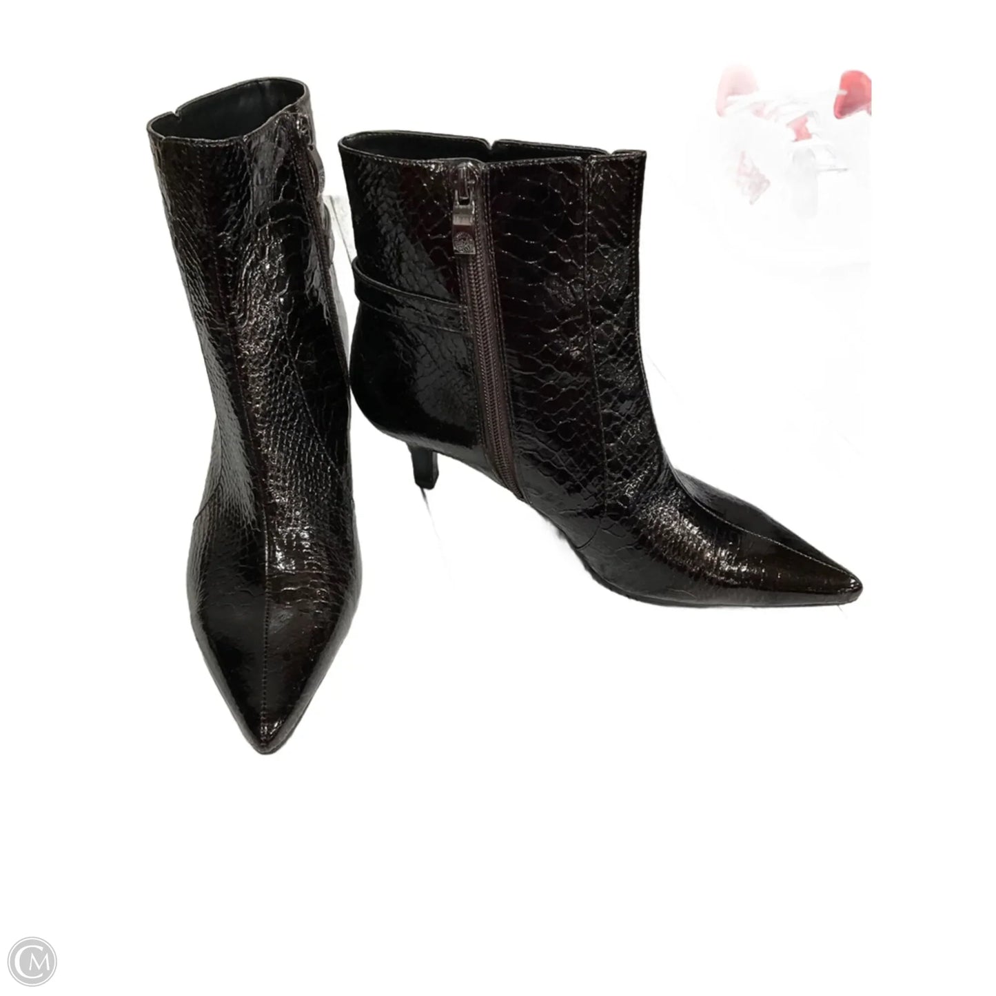 Boots Ankle Heels By Anne Klein In Brown, Size: 7