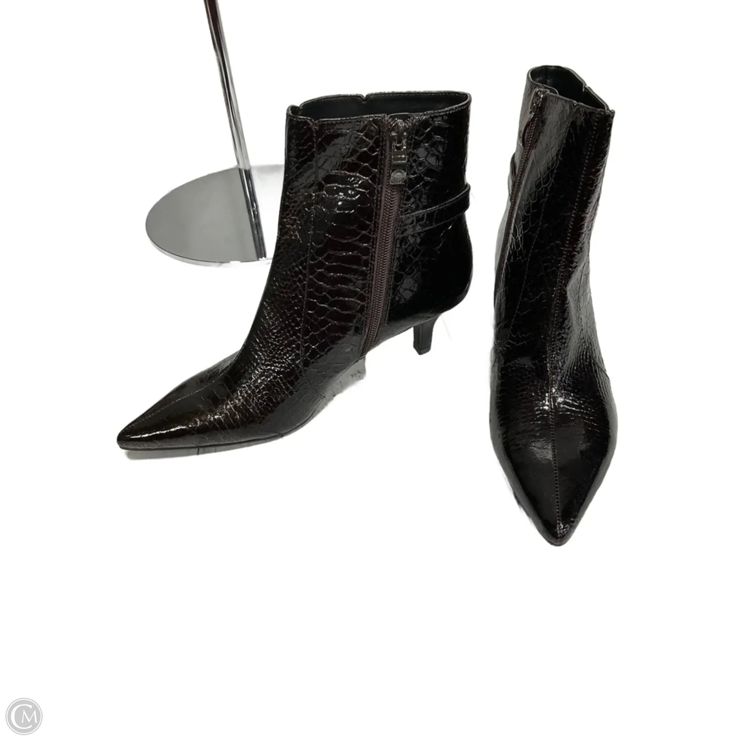 Boots Ankle Heels By Anne Klein In Brown, Size: 7