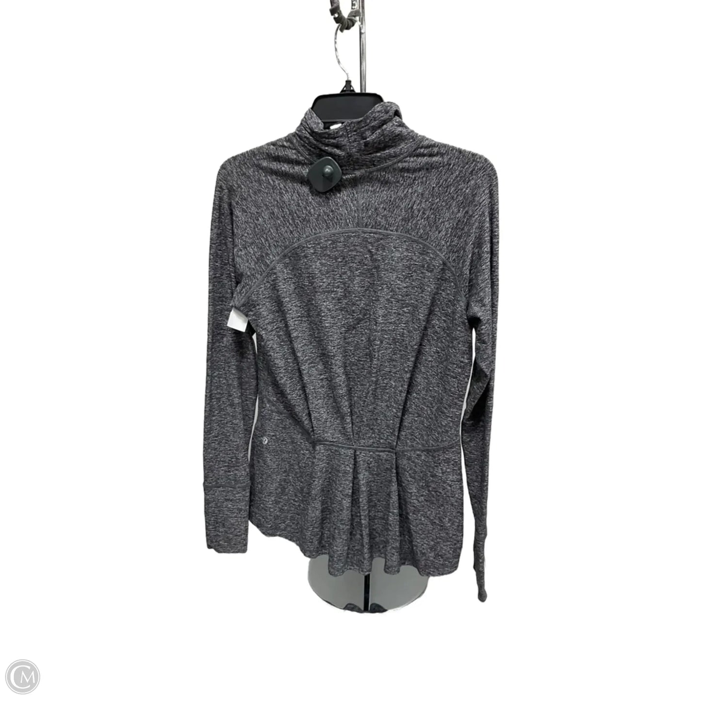 Athletic Top Long Sleeve Collar By Lululemon In Grey, Size: 6