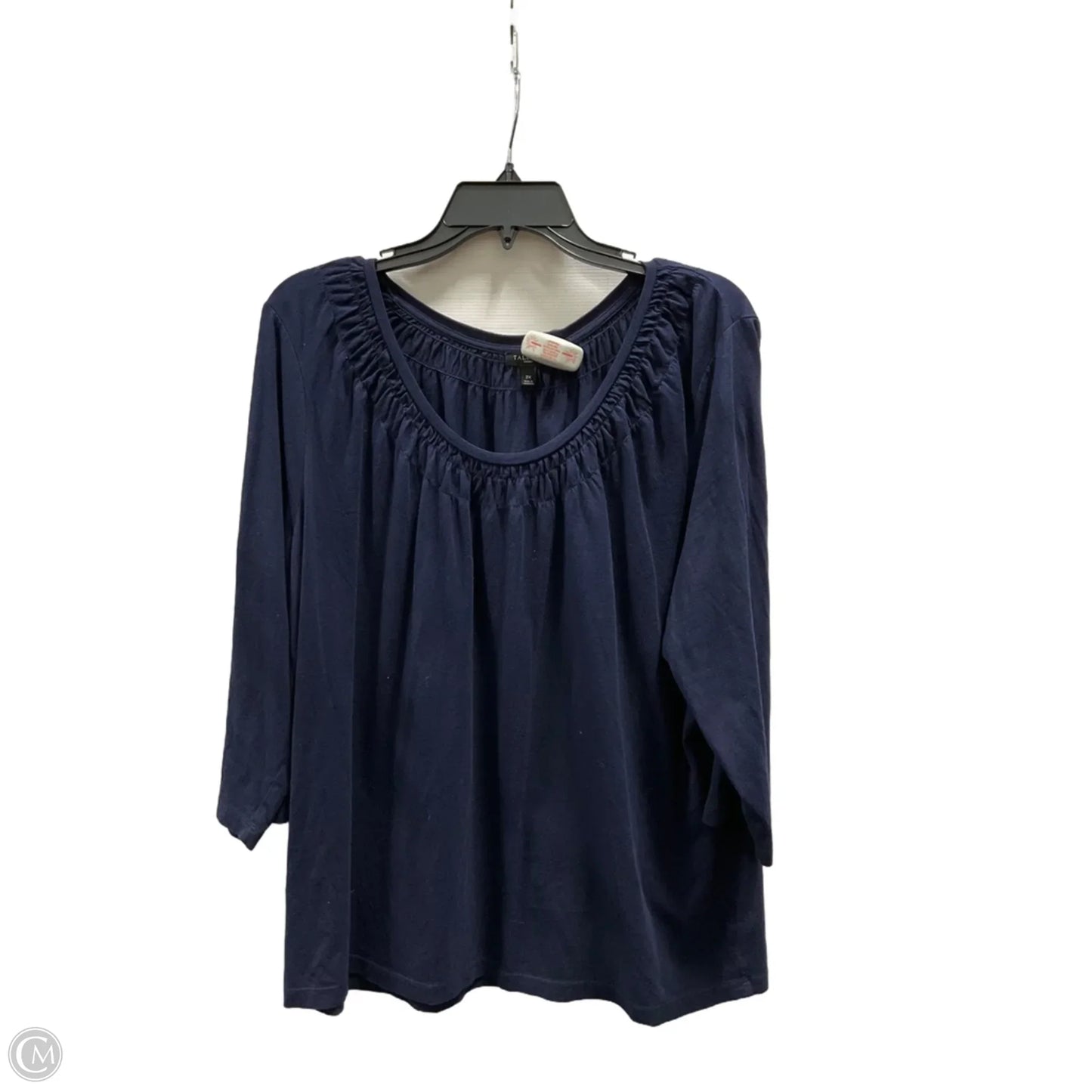 Top 3/4 Sleeve Basic By Talbots In Navy, Size: 3x
