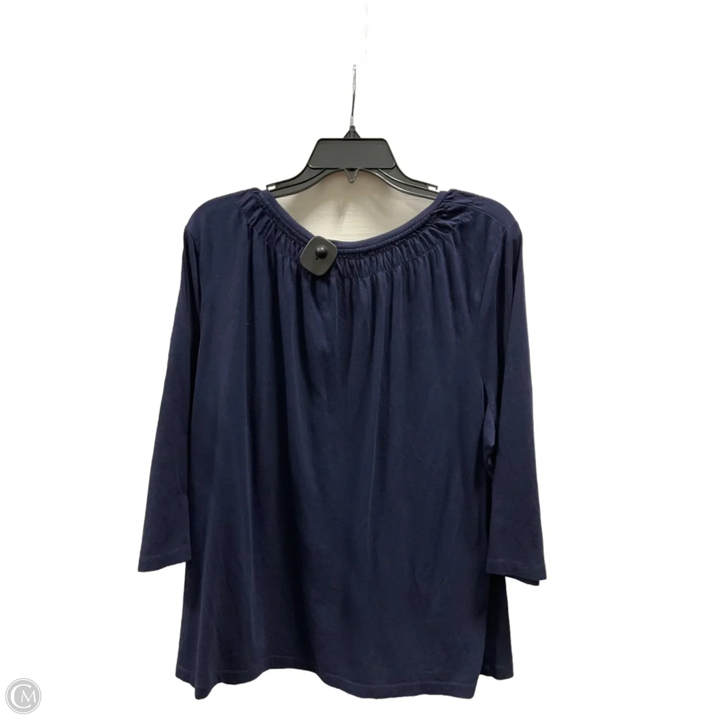 Top 3/4 Sleeve Basic By Talbots In Navy, Size: 3x