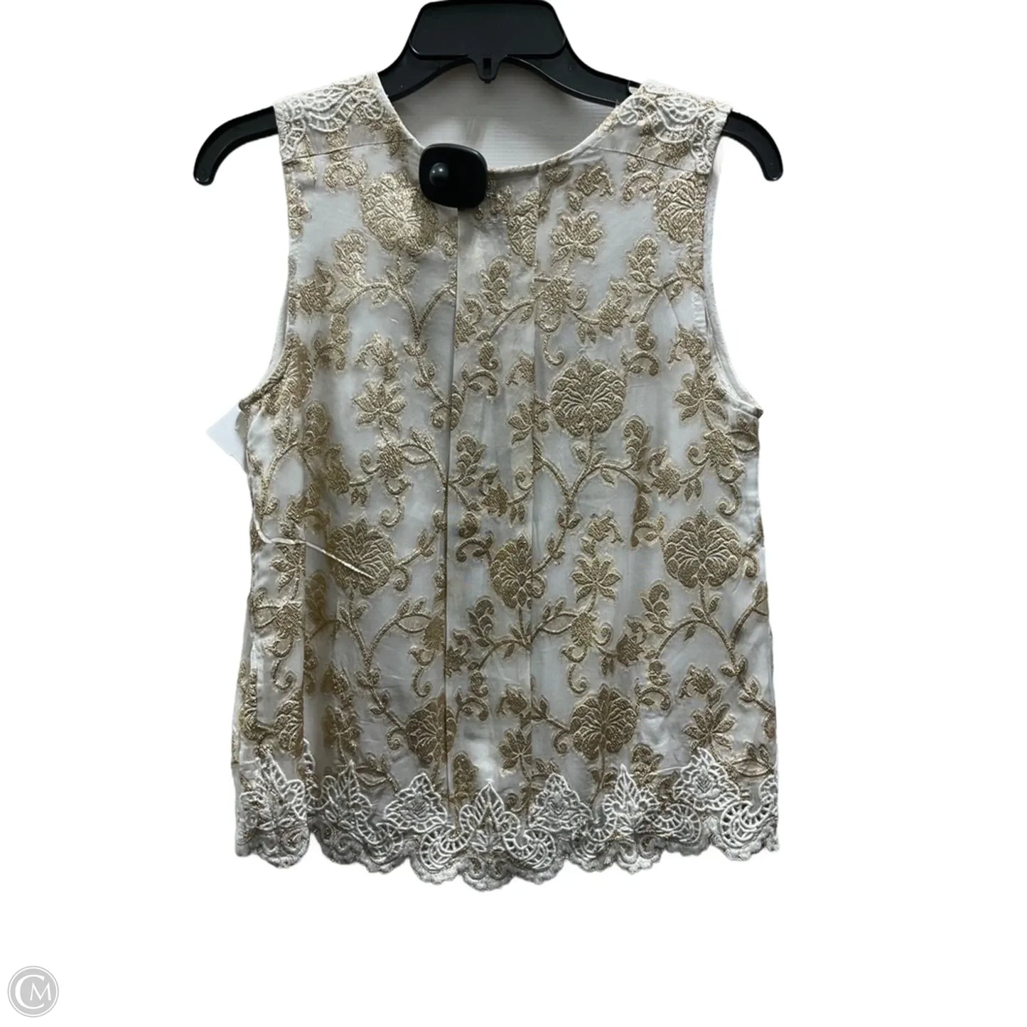 Top Sleeveless By Anthropologie In Gold & Tan, Size: 2