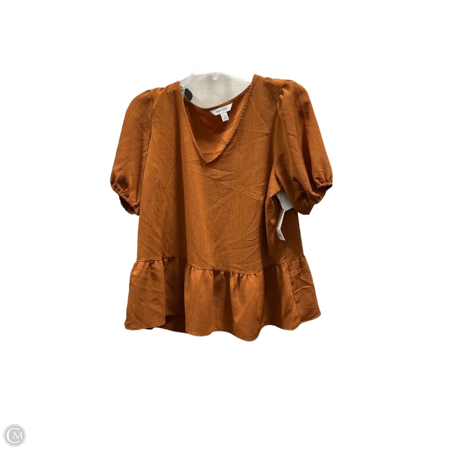 Top Short Sleeve By Nine West In Orange, Size: L