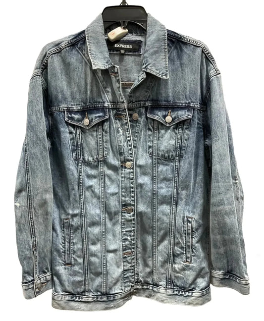 Jacket Denim By Express In Blue Denim, Size: Xs