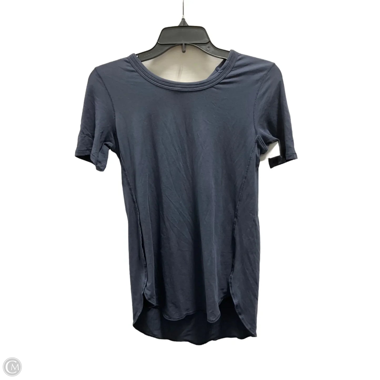 Athletic Top Short Sleeve By Lululemon In Navy, Size: 4