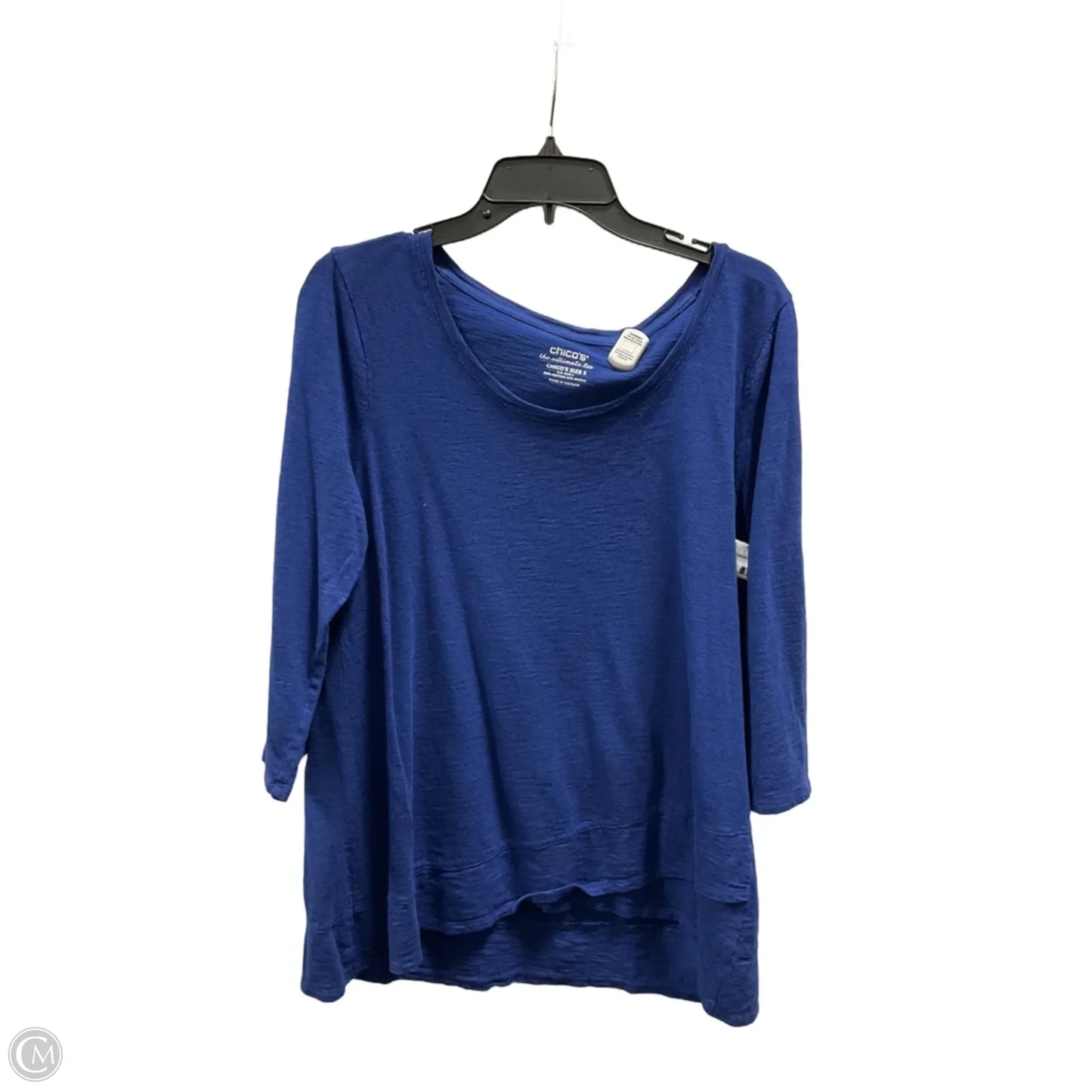 Top 3/4 Sleeve Basic By Chicos In Blue, Size: L