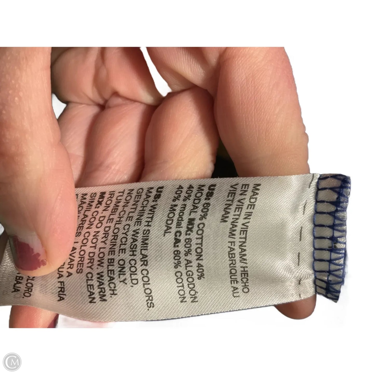 Top 3/4 Sleeve Basic By Chicos In Blue, Size: L