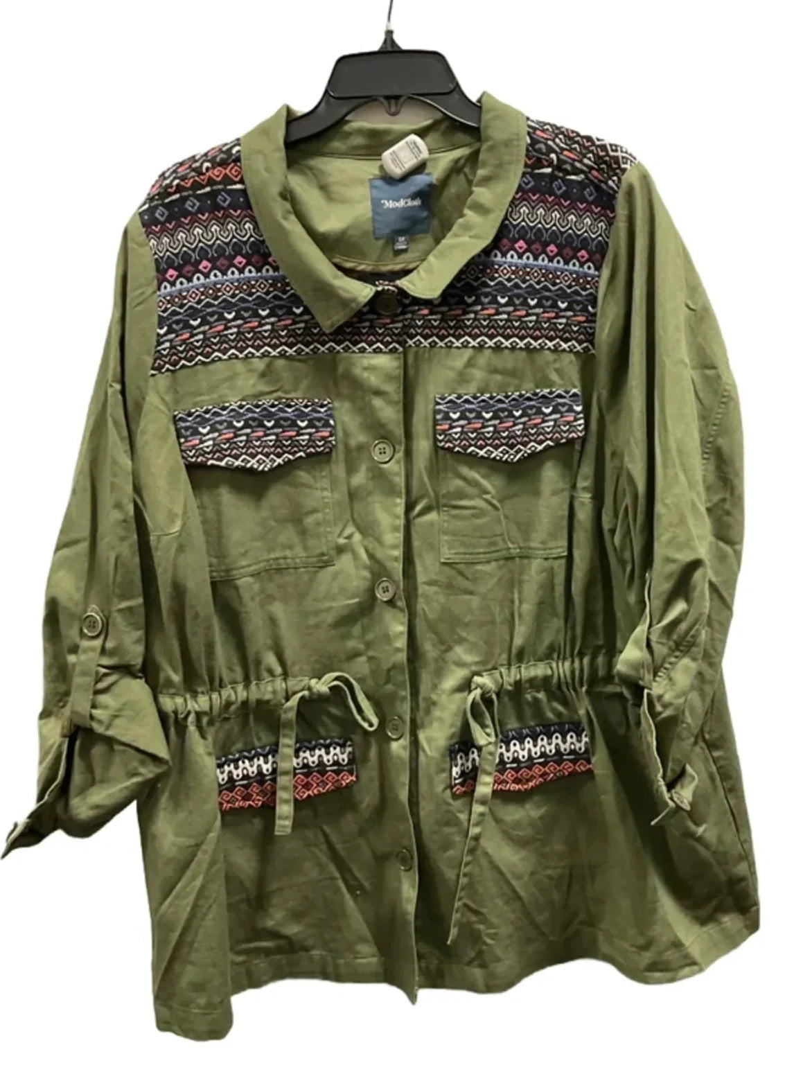 Jacket Denim By Modcloth In Green, Size: 3x