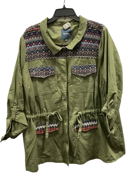 Jacket Denim By Modcloth In Green, Size: 3x