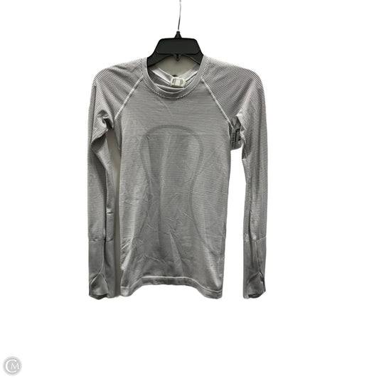 Athletic Top Long Sleeve Collar By Lululemon In Striped Pattern, Size: 2