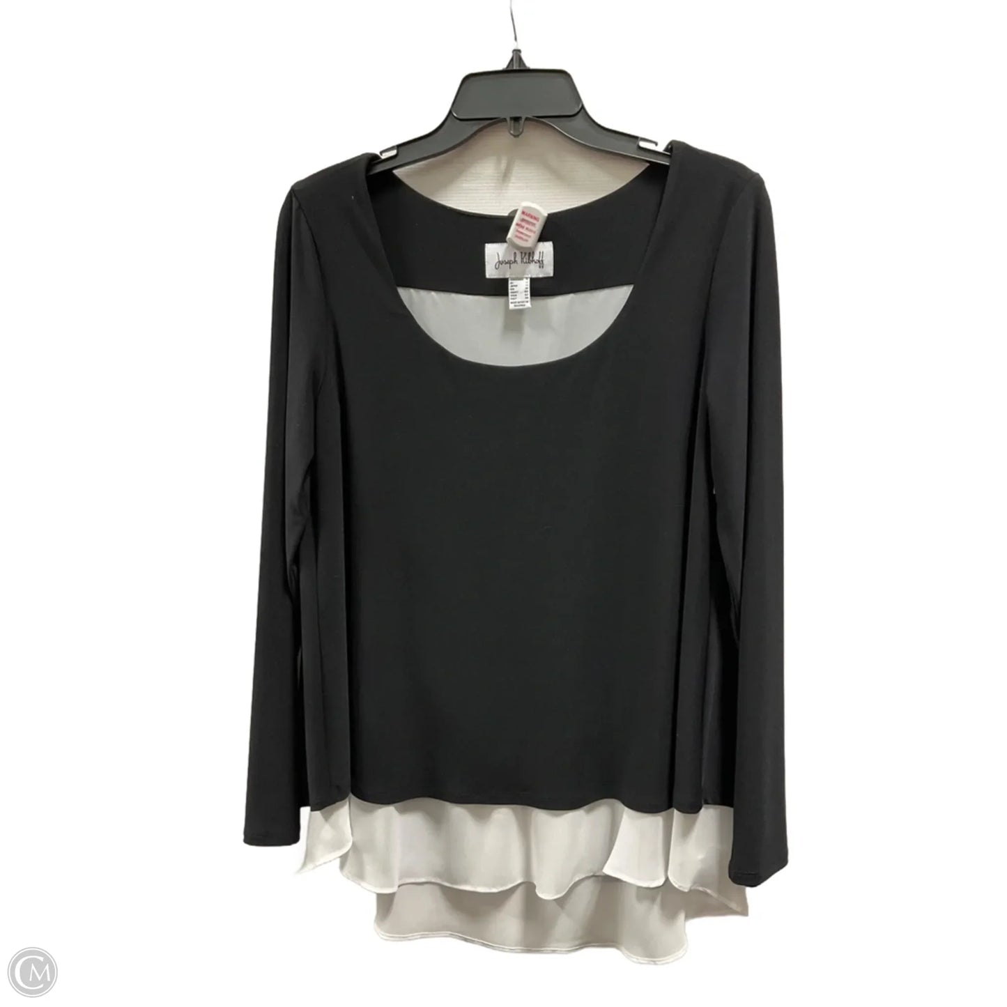 Top Long Sleeve By Joseph Ribkoff In Black & White, Size: M