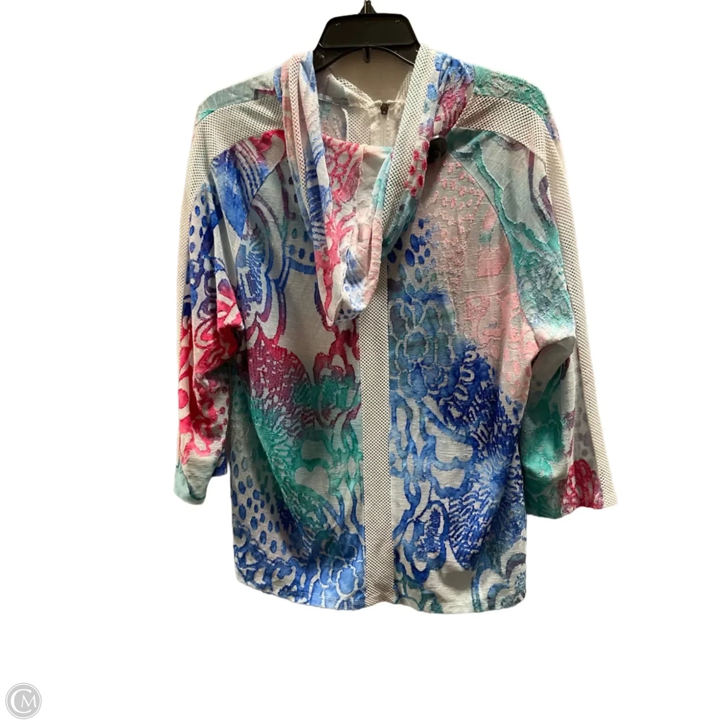 Jacket Other By Chicos In Blue & Pink, Size: L