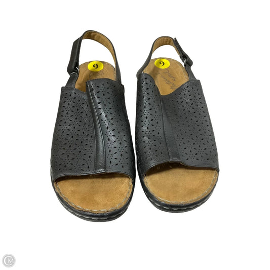 Sandals Heels Wedge By Natural Soul In Black, Size: 9