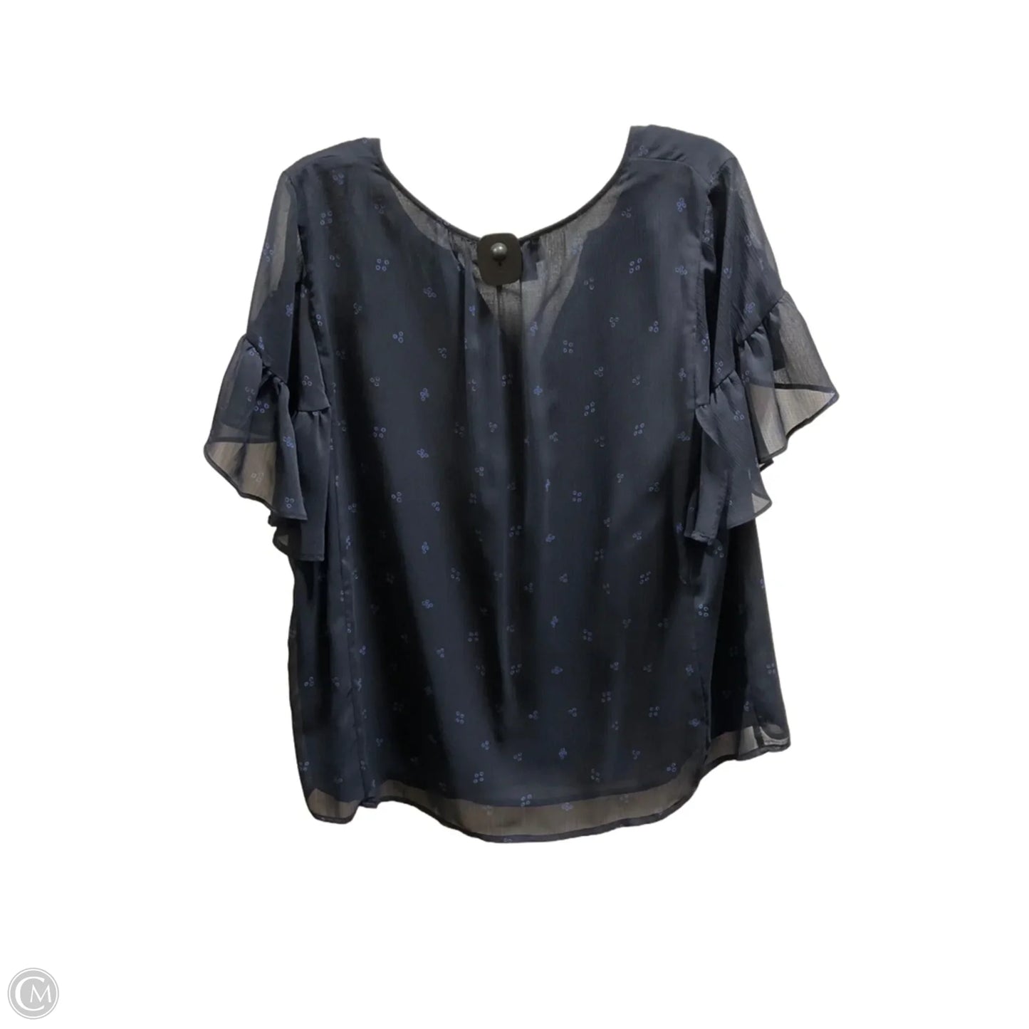 Top Short Sleeve Basic By Ava & Viv In Navy, Size: 1x