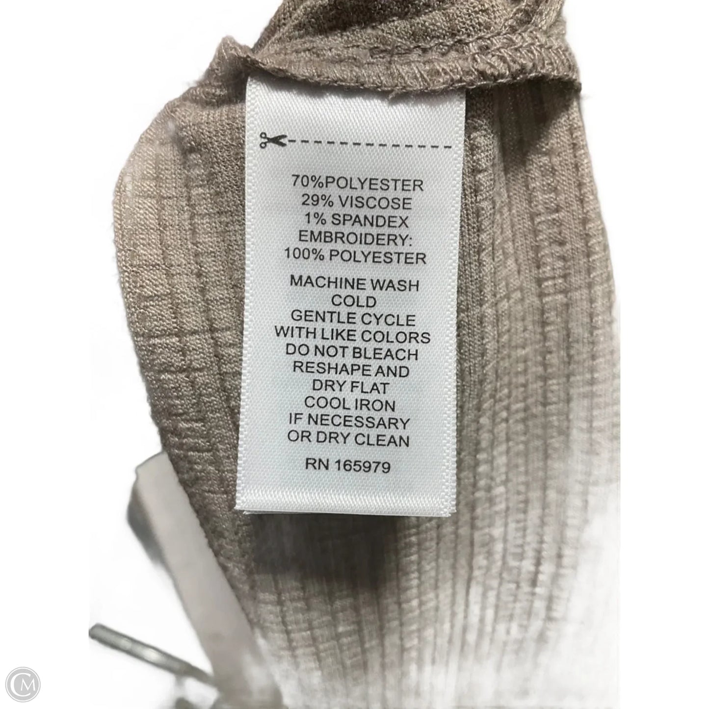 Top Short Sleeve Basic By Cable And Gauge In Taupe, Size: 1x