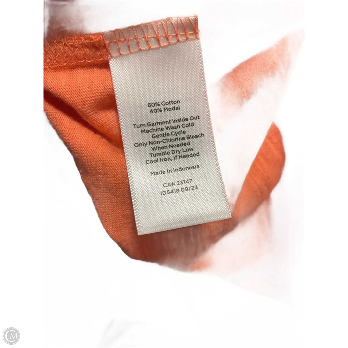 Top Short Sleeve Basic By Talbots In Orange, Size: Xl