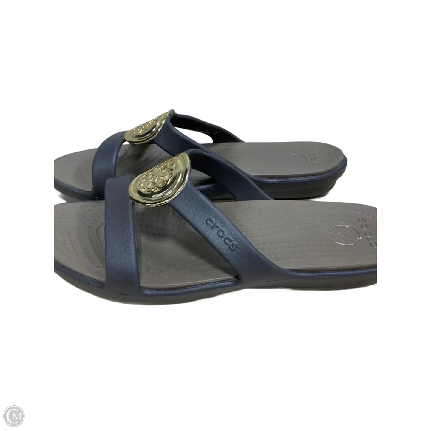 Sandals Flats By Crocs In Brown, Size: 10