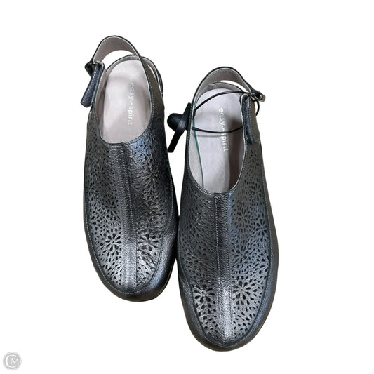 Shoes Heels Wedge By Easy Spirit In Silver, Size: 6.5