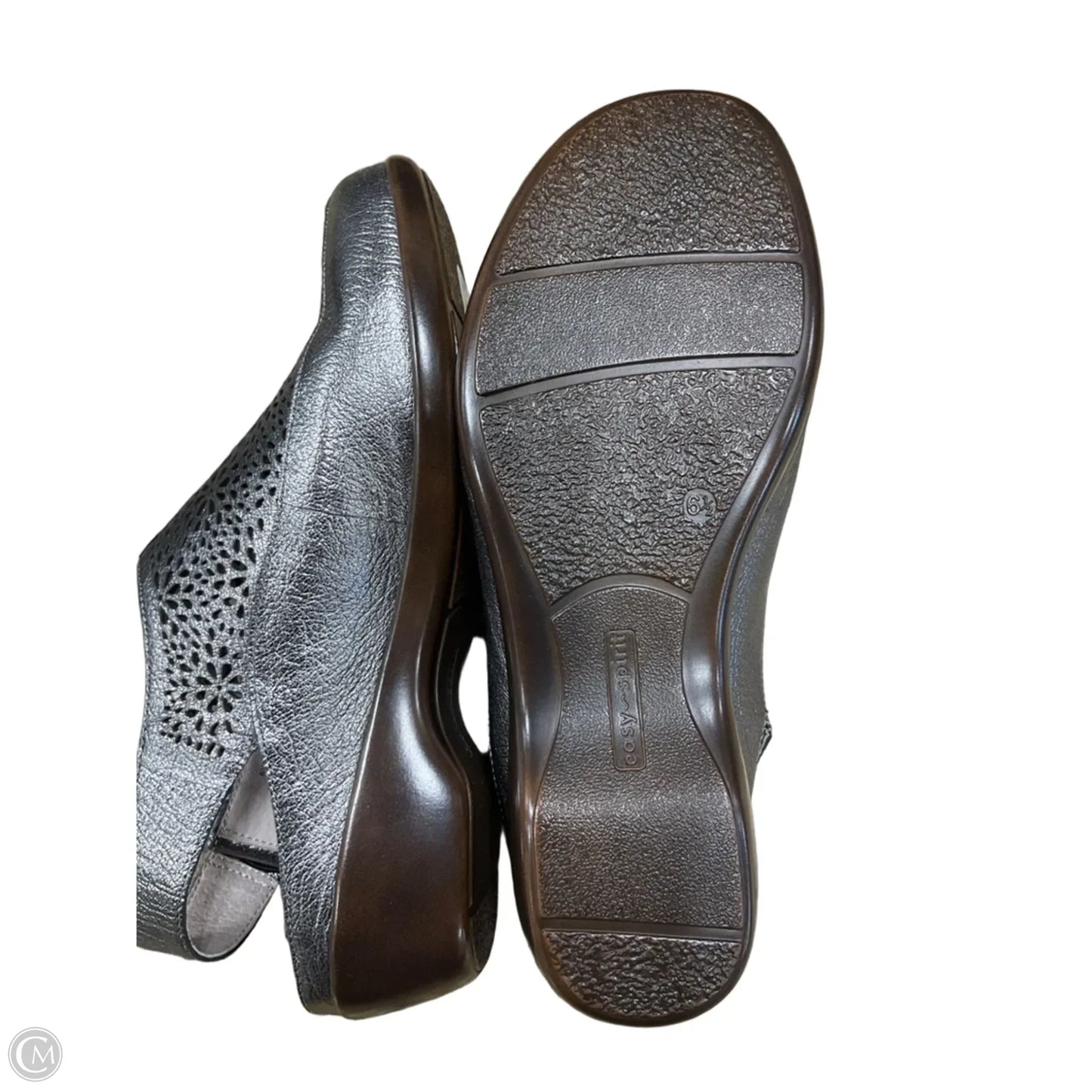 Shoes Heels Wedge By Easy Spirit In Silver, Size: 6.5