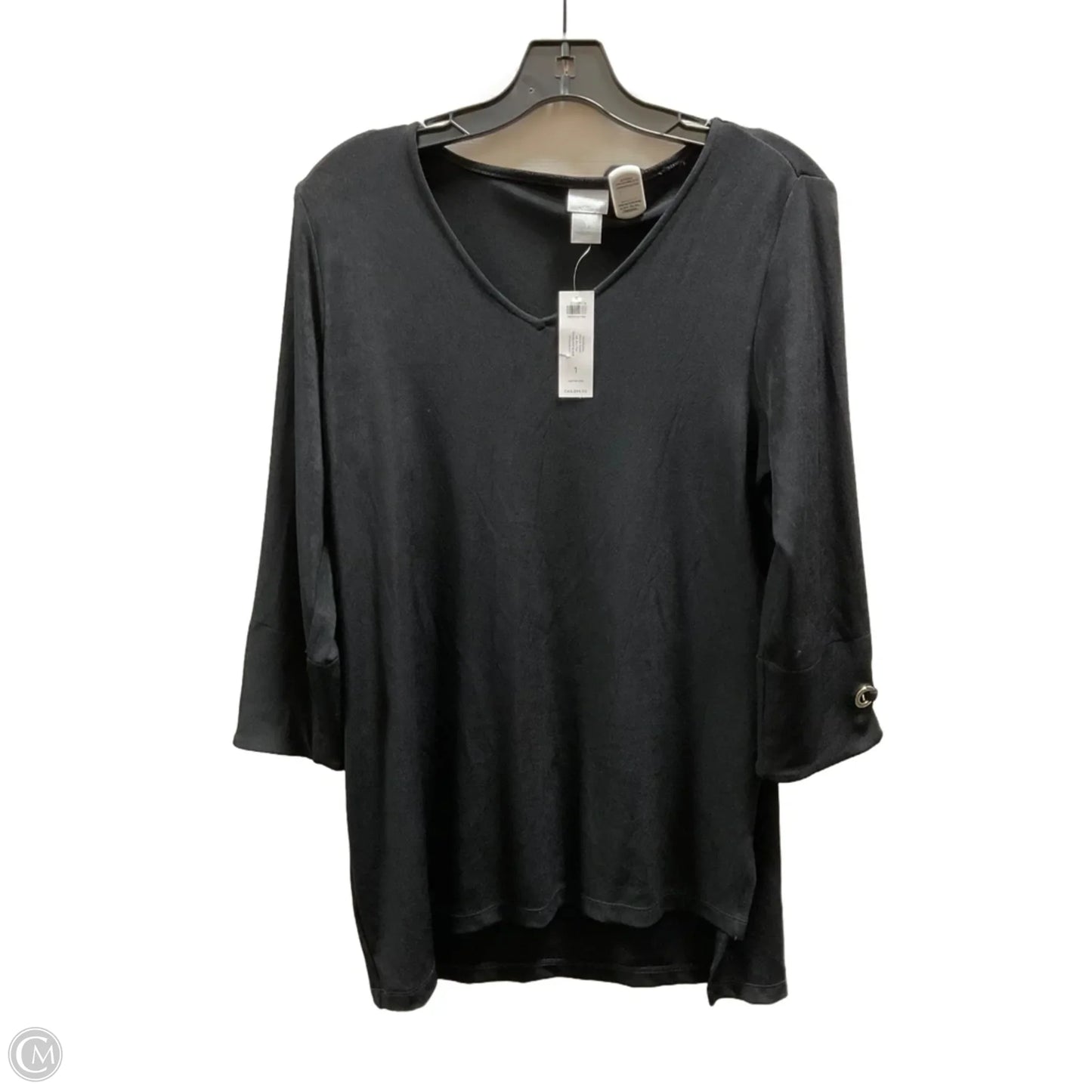 Top Long Sleeve Basic By Chicos In Black, Size: M