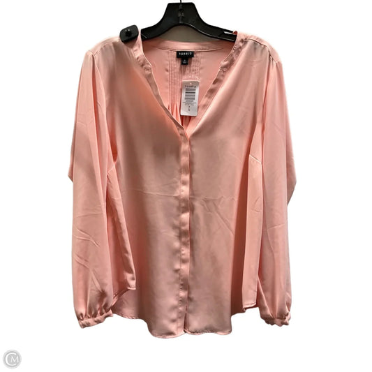 Top Long Sleeve By Torrid In Orange, Size: Xl