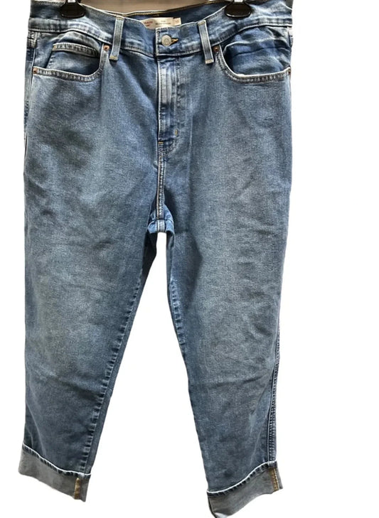 Jeans Straight By Levis In Blue Denim, Size: 10