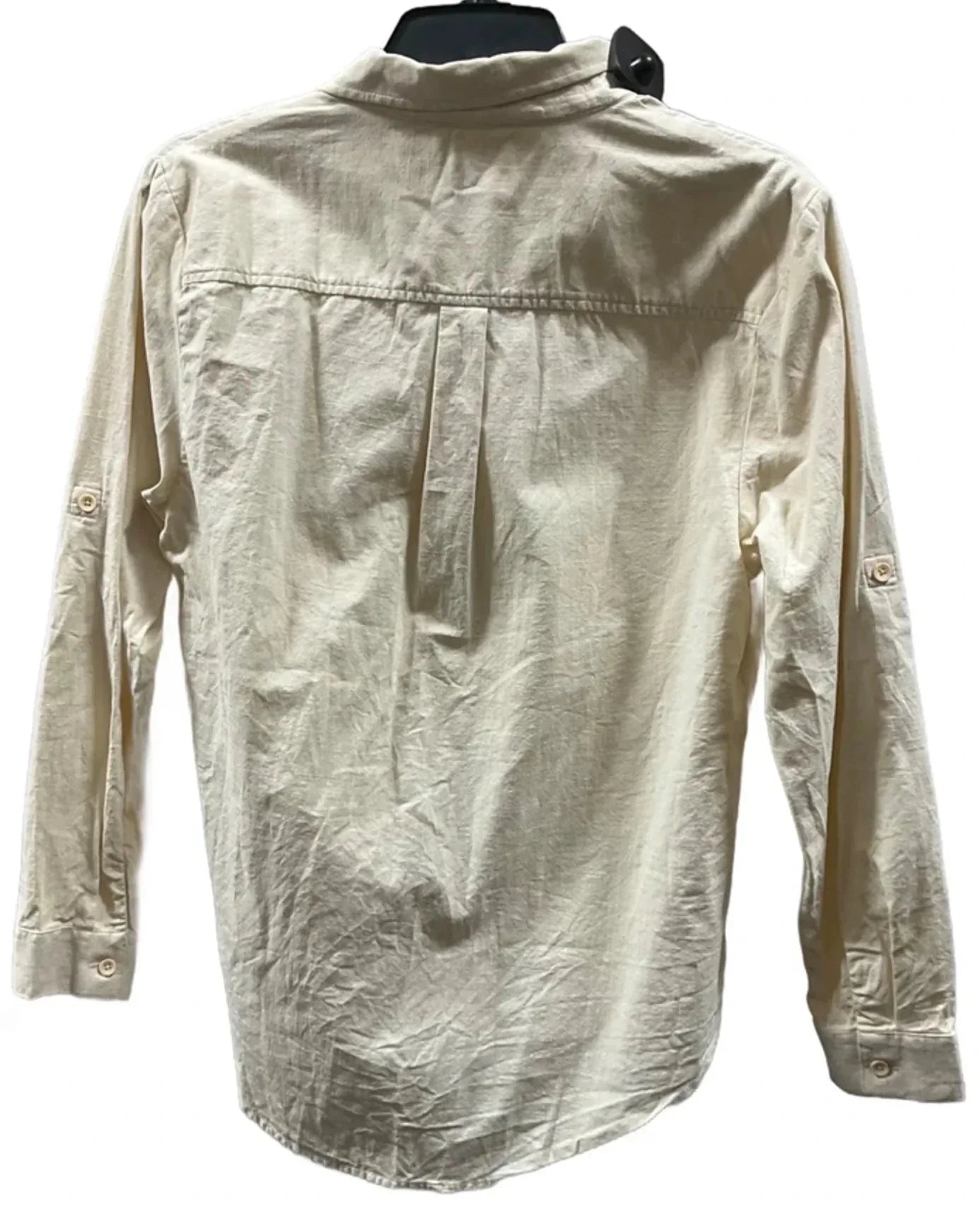 Blouse Long Sleeve By Cmc In Beige, Size: S