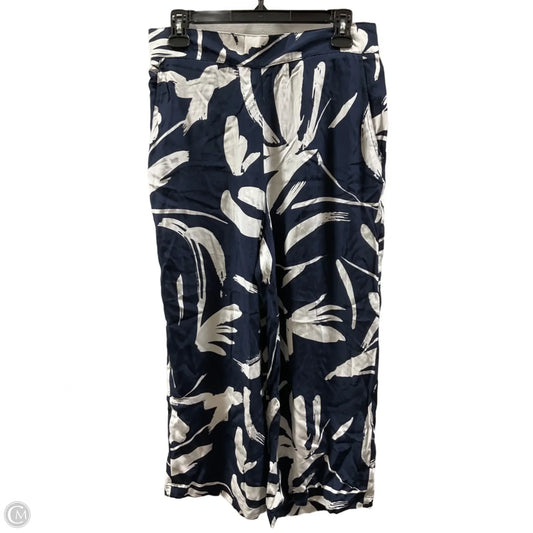 Pants Wide Leg By Tahari In Blue & White, Size: M
