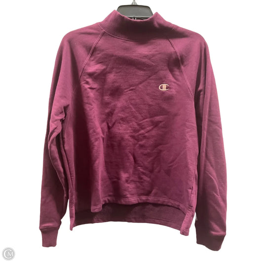 Athletic Top Long Sleeve Crewneck By Champion In Red, Size: M