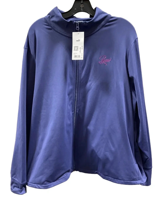 Athletic Jacket By Puma In Blue, Size: 3x
