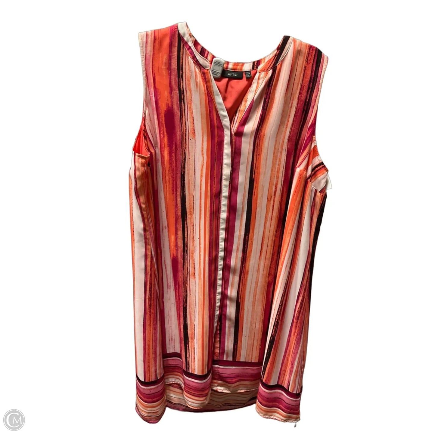 Dress Casual Short By Apt 9 In Orange & Pink, Size: 20