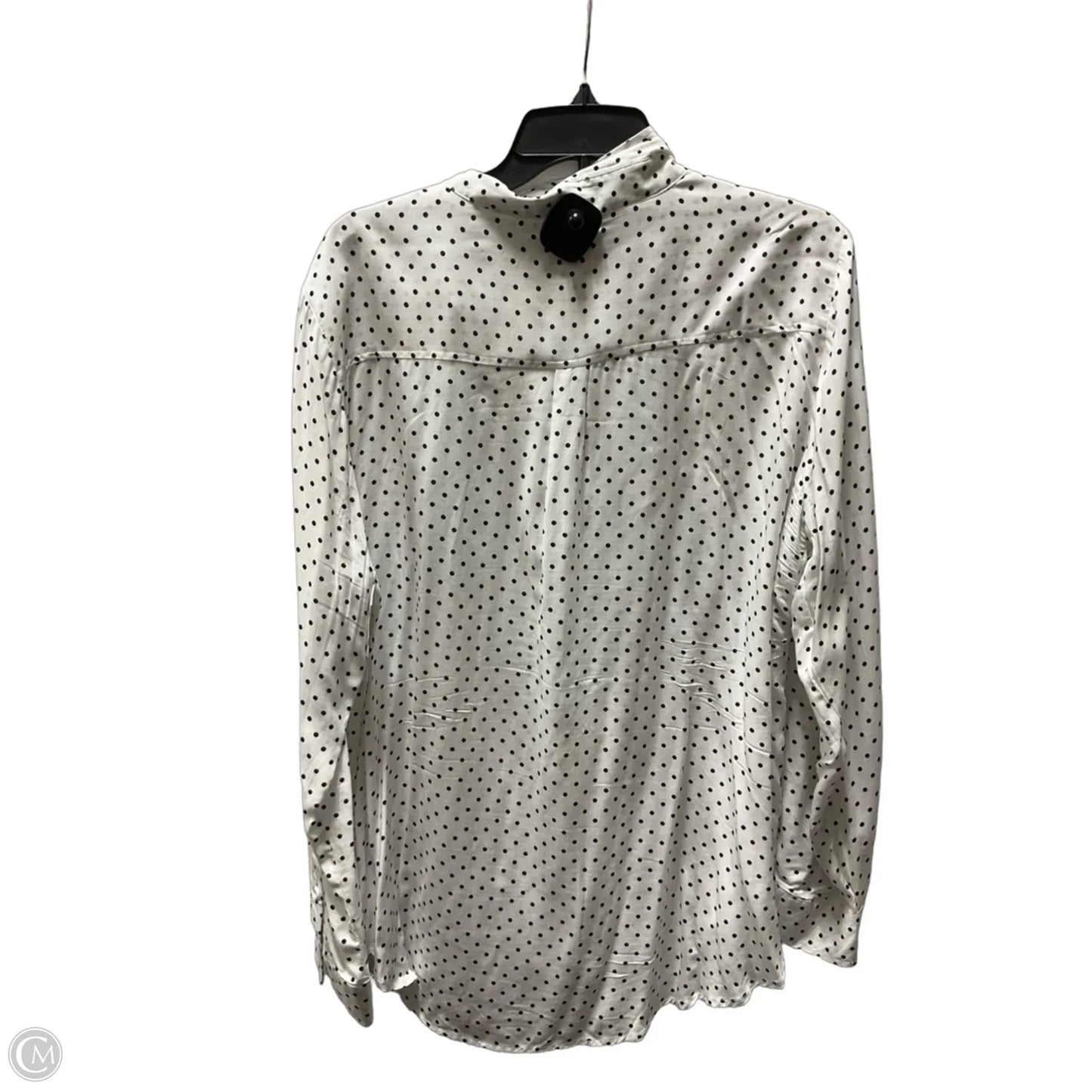 Blouse Long Sleeve By Alexander Jordan In Polkadot Pattern, Size: Xl