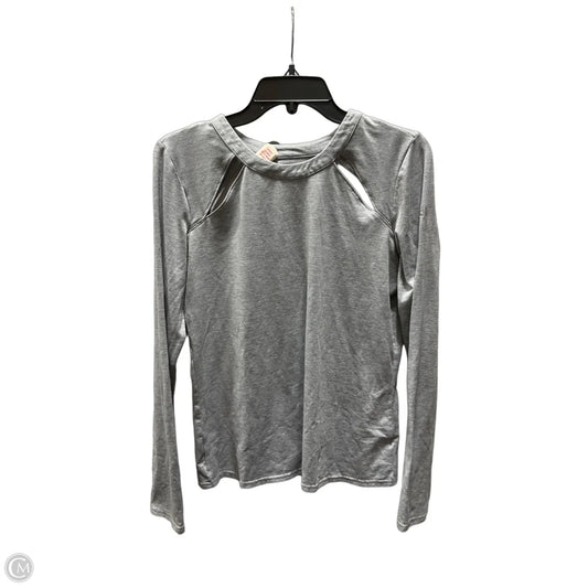 Athletic Top Long Sleeve Collar By Alo In Grey, Size: L