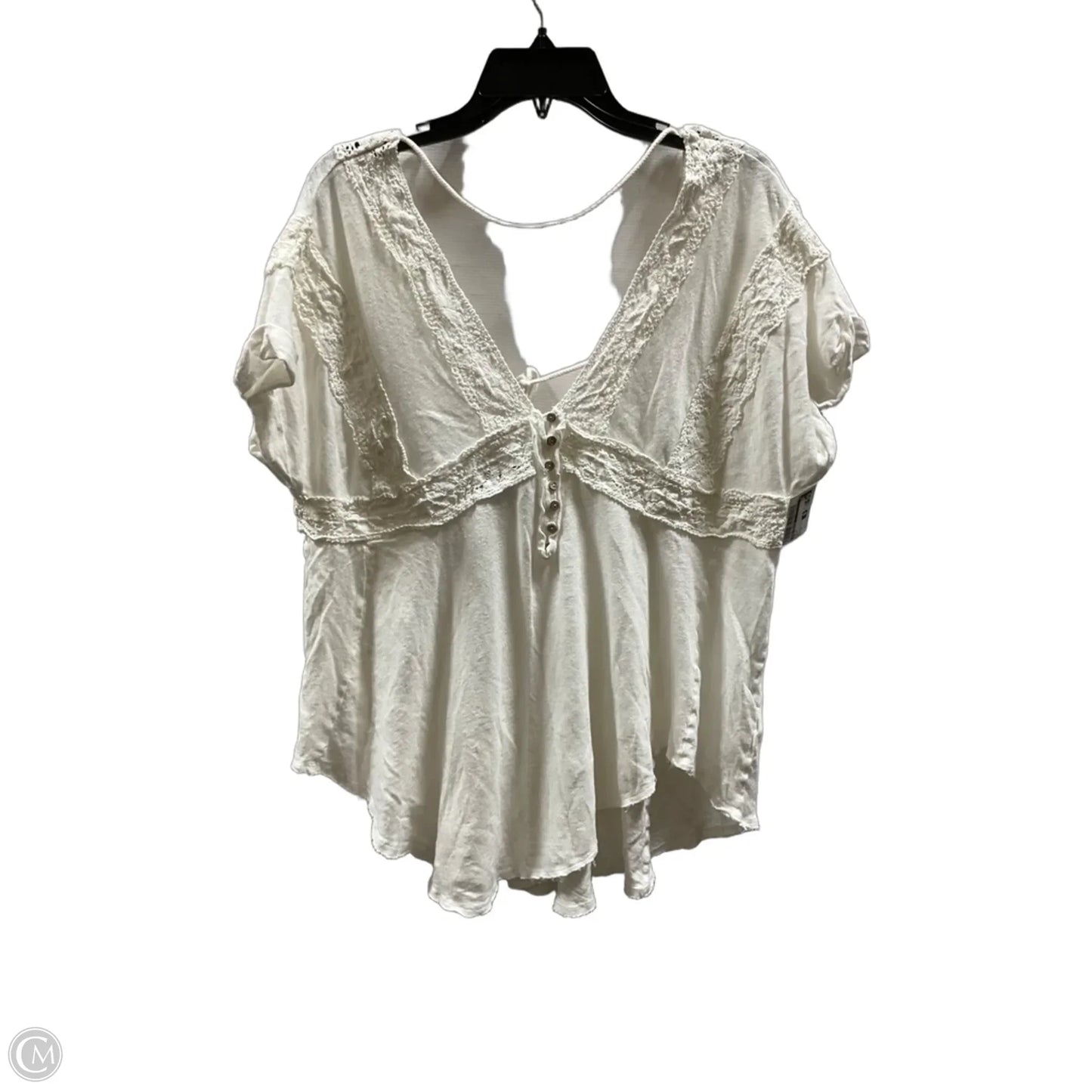 Top Short Sleeve By Free People In Cream, Size: M
