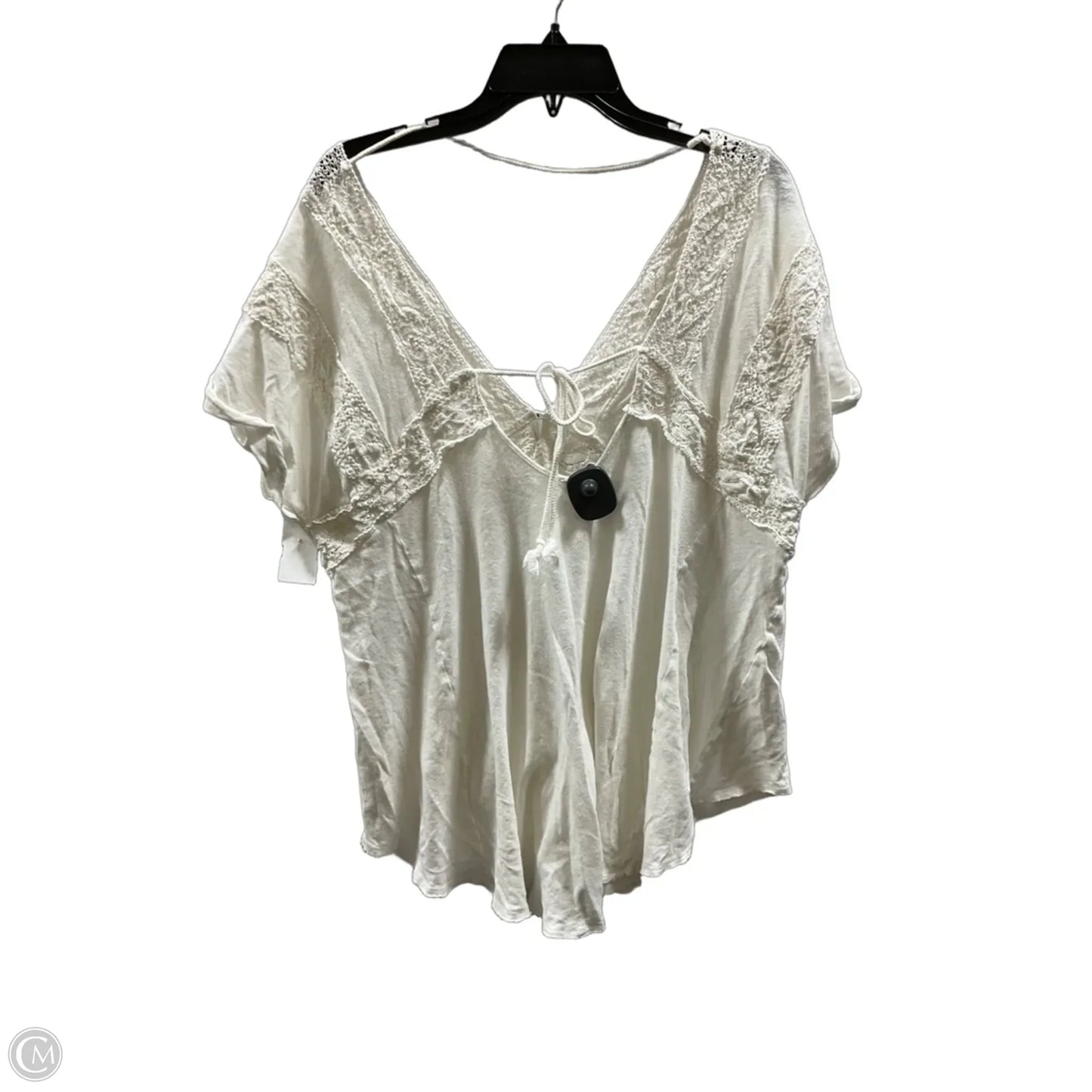 Top Short Sleeve By Free People In Cream, Size: M