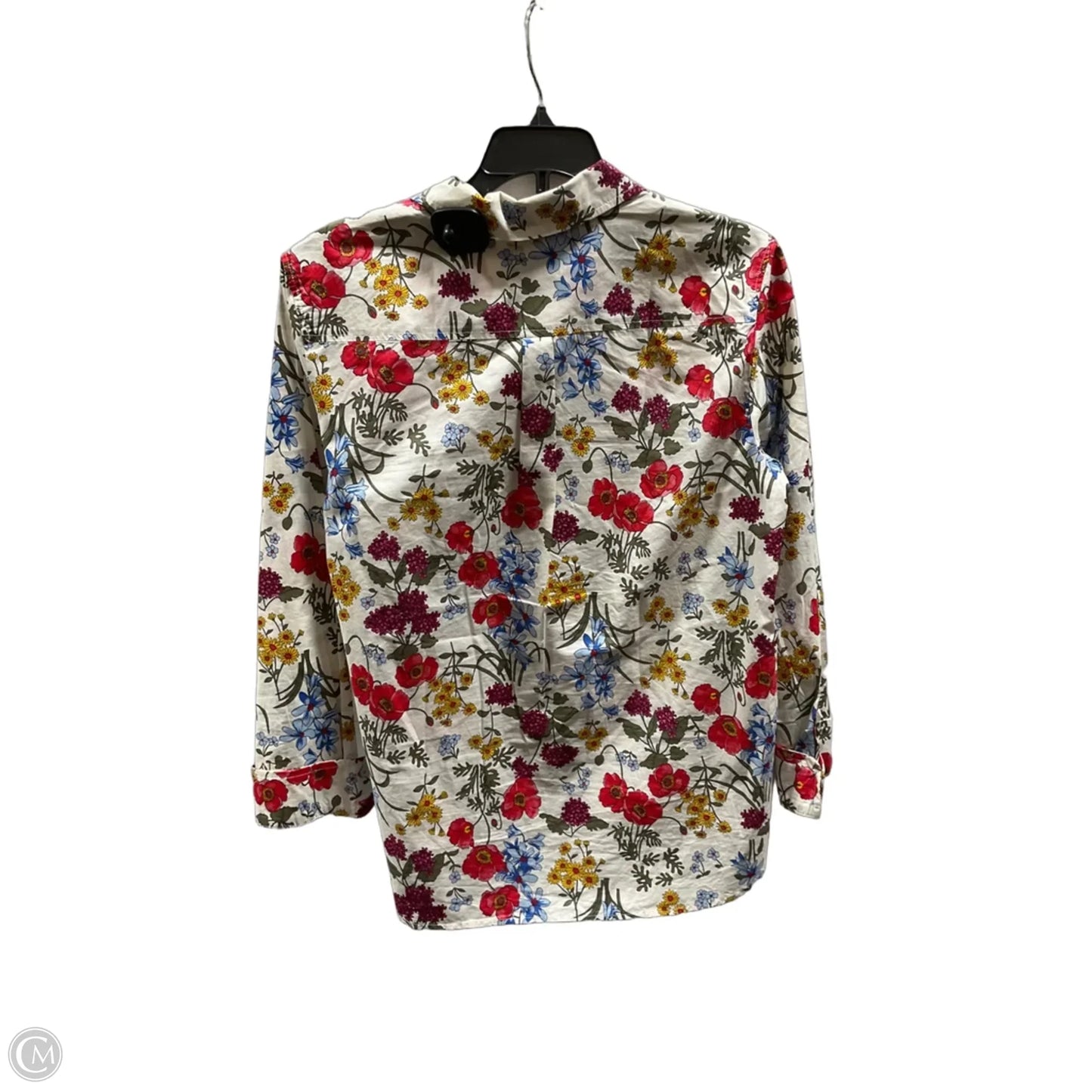 Blouse Long Sleeve By Talbots In Floral Print, Size: M