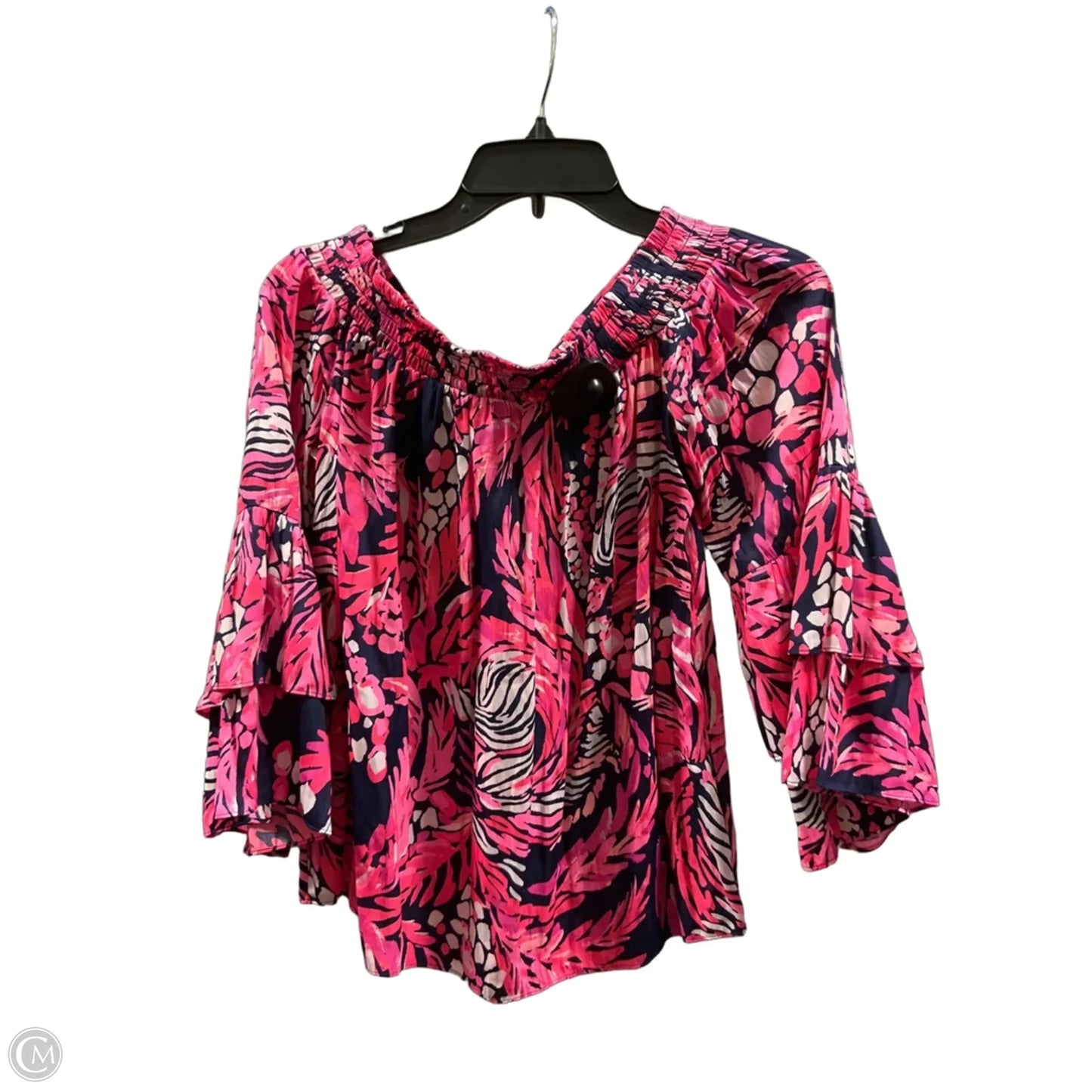 Top 3/4 Sleeve Basic By Lilly Pulitzer In Blue & Pink, Size: S