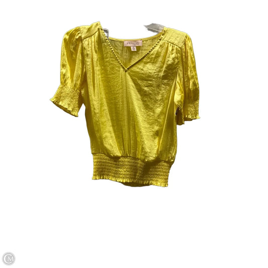 Top Short Sleeve By Philosophy In Yellow, Size: Sp