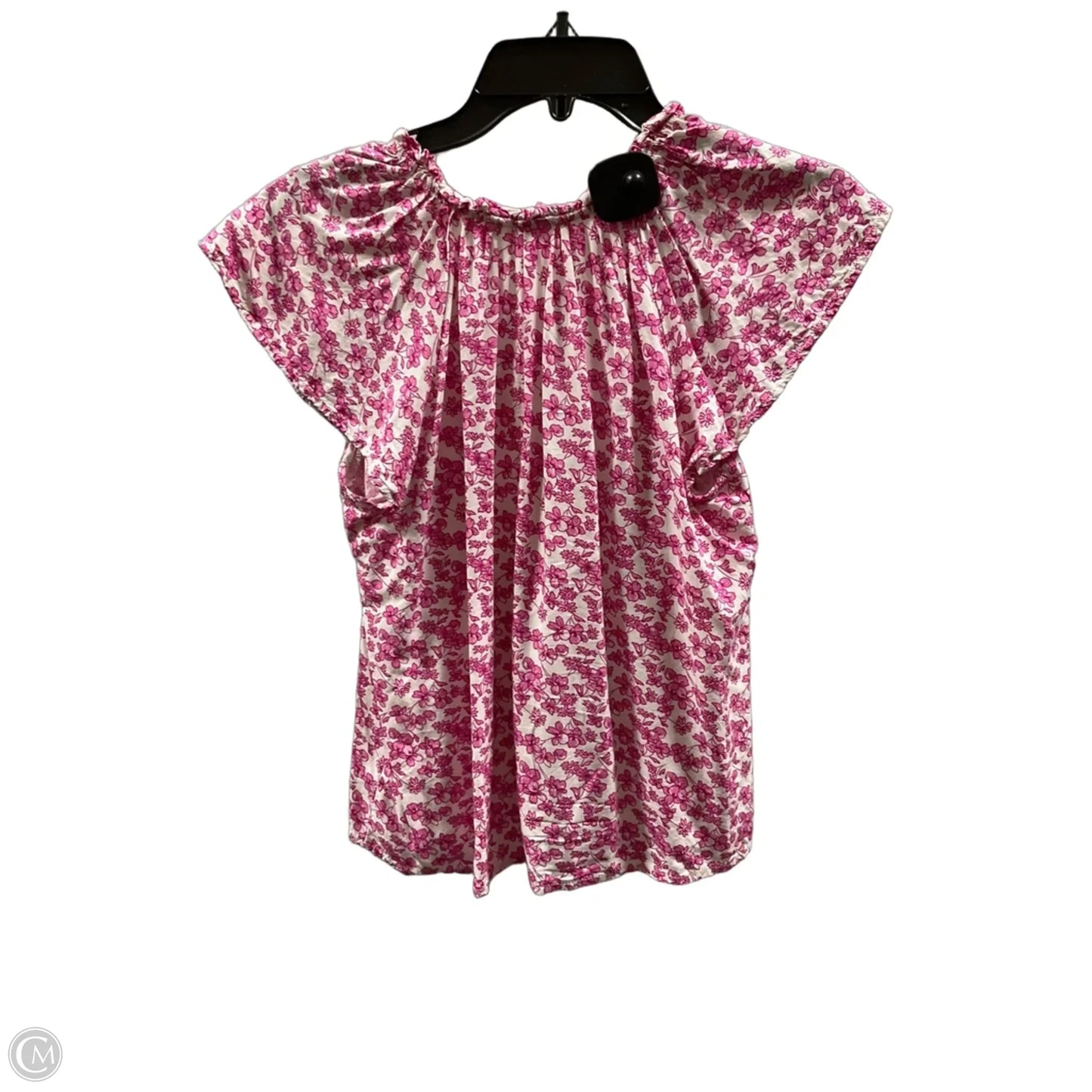 Top Short Sleeve Basic By Gap In Pink & White, Size: Xs