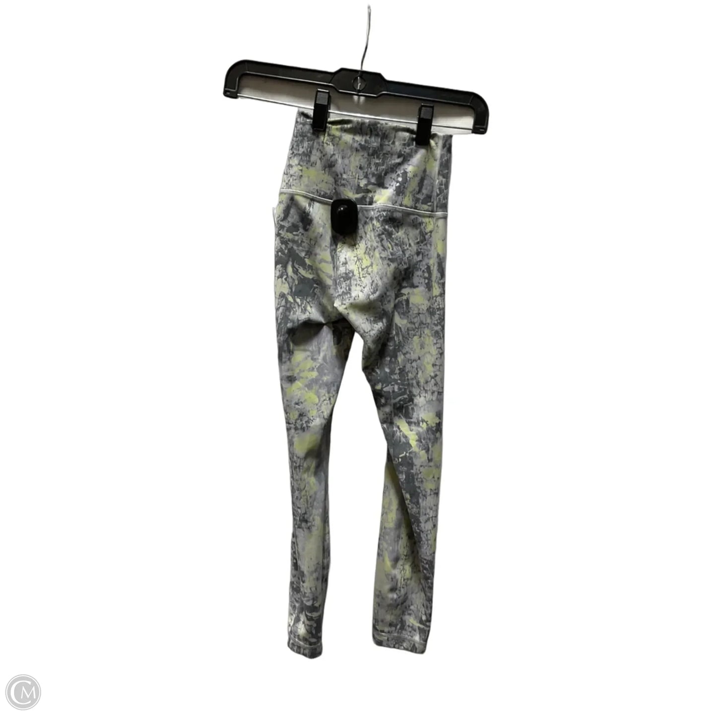 Athletic Leggings By Lululemon In Grey & Yellow, Size: 0