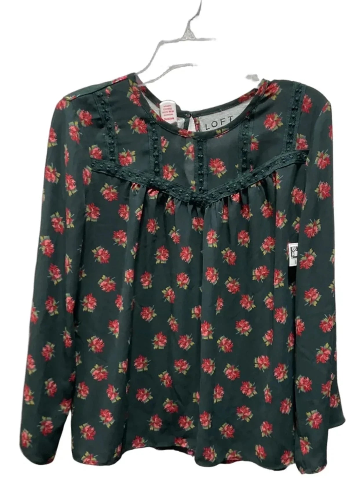 Top Long Sleeve Basic By Loft In Green, Size: S