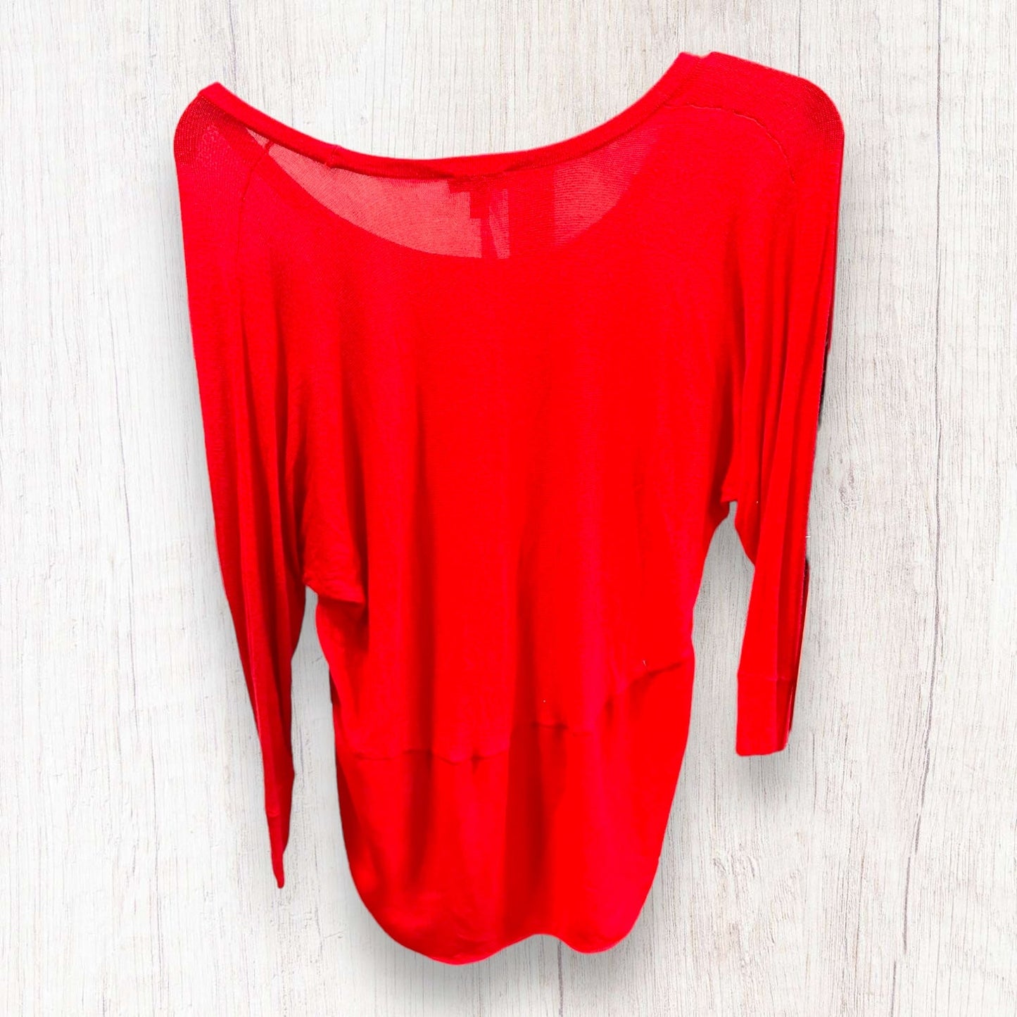 Red Top 3/4 Sleeve Basic Express O, Size S