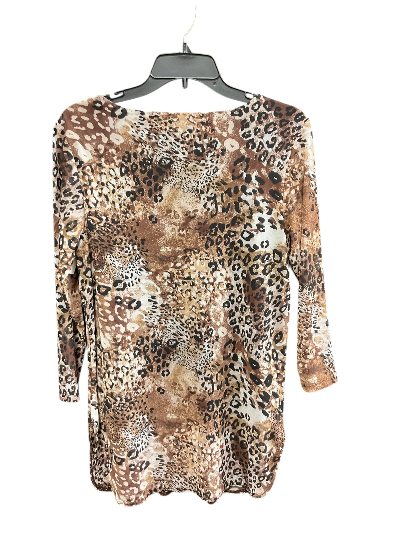 Top Long Sleeve By Kasper In Animal Print, Size: S