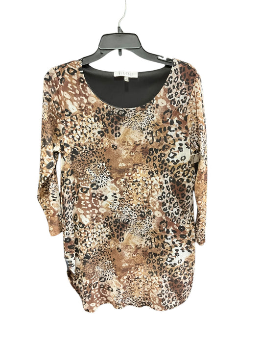 Top Long Sleeve By Kasper In Animal Print, Size: S